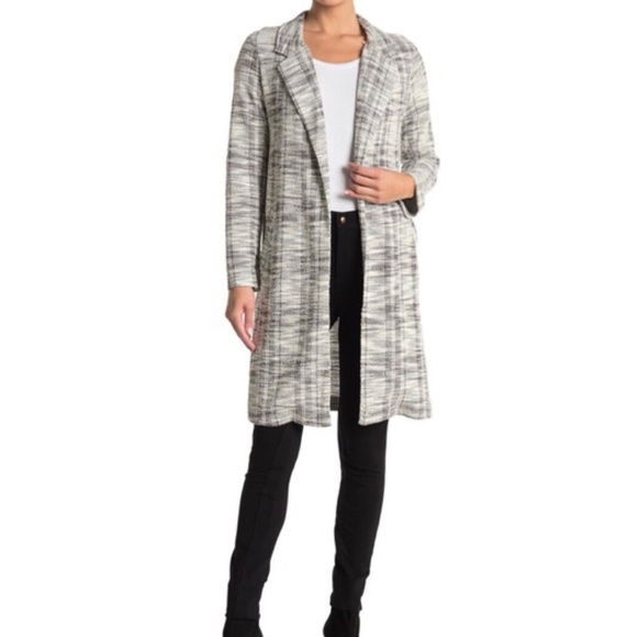 Melloday Notch Lapel Long Knit Jacket - Picture 3 of 10